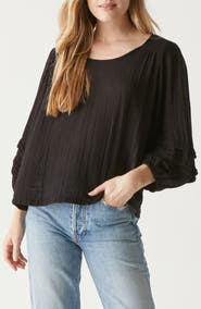 Michael Stars Pruitt Balloon Sleeve Gauze Top