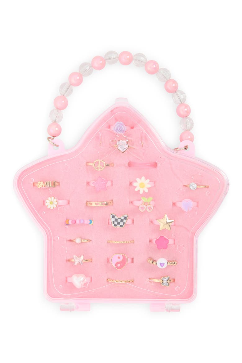Star Case 24-Piece Ring Set, Main, color, PINK MULTI