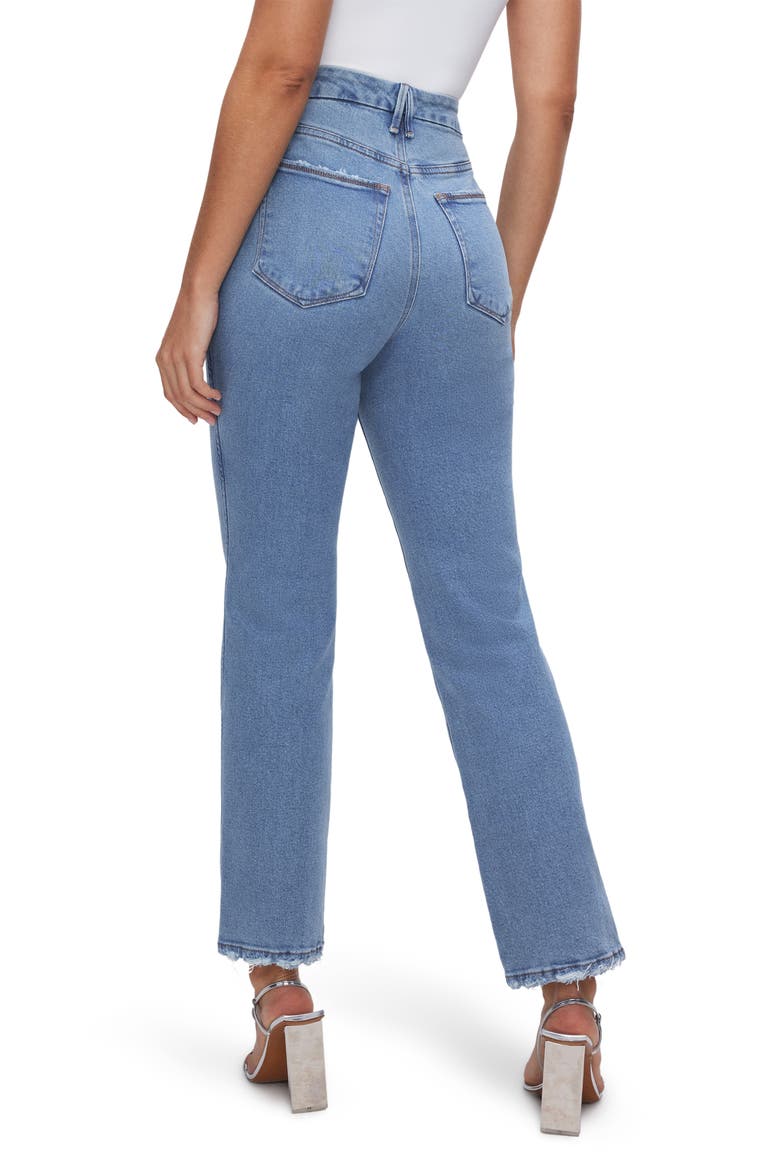 Good Curve High Waist Distressed Straight Leg Jeans, Alternate, color, BLUE089
