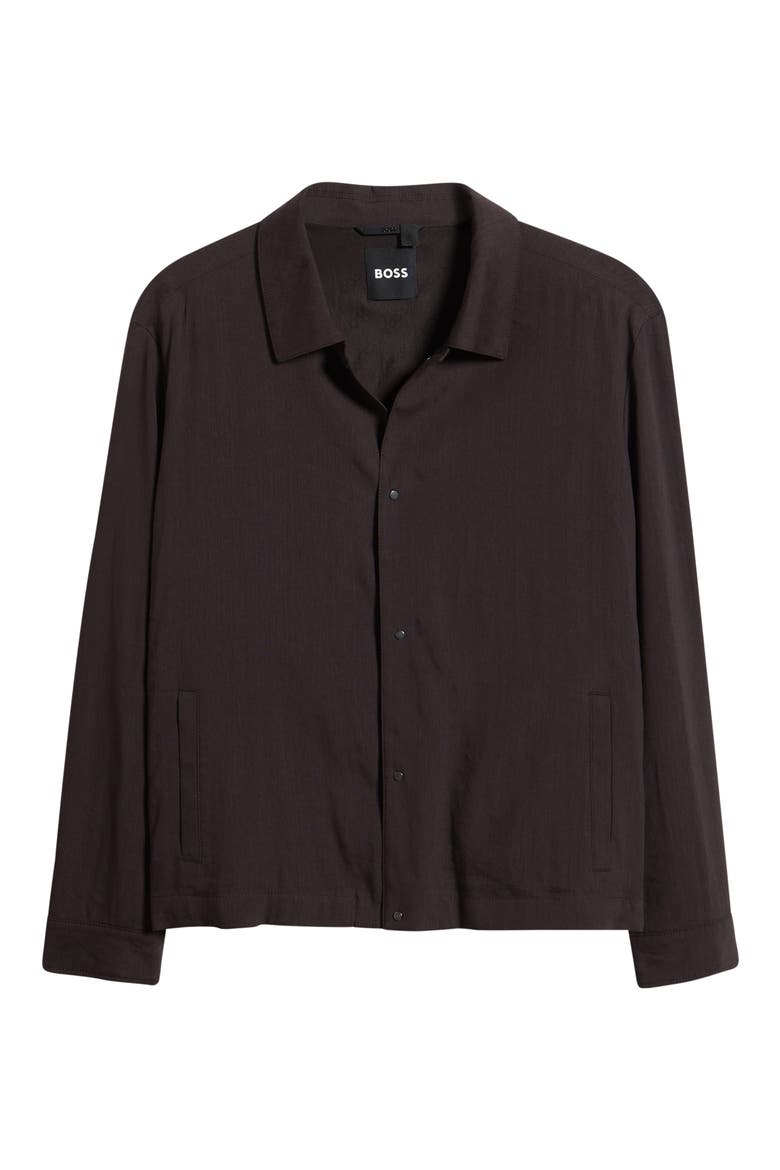 Carper Linen Blend Shirt Jacket, Alternate, color, DARK BROWN
