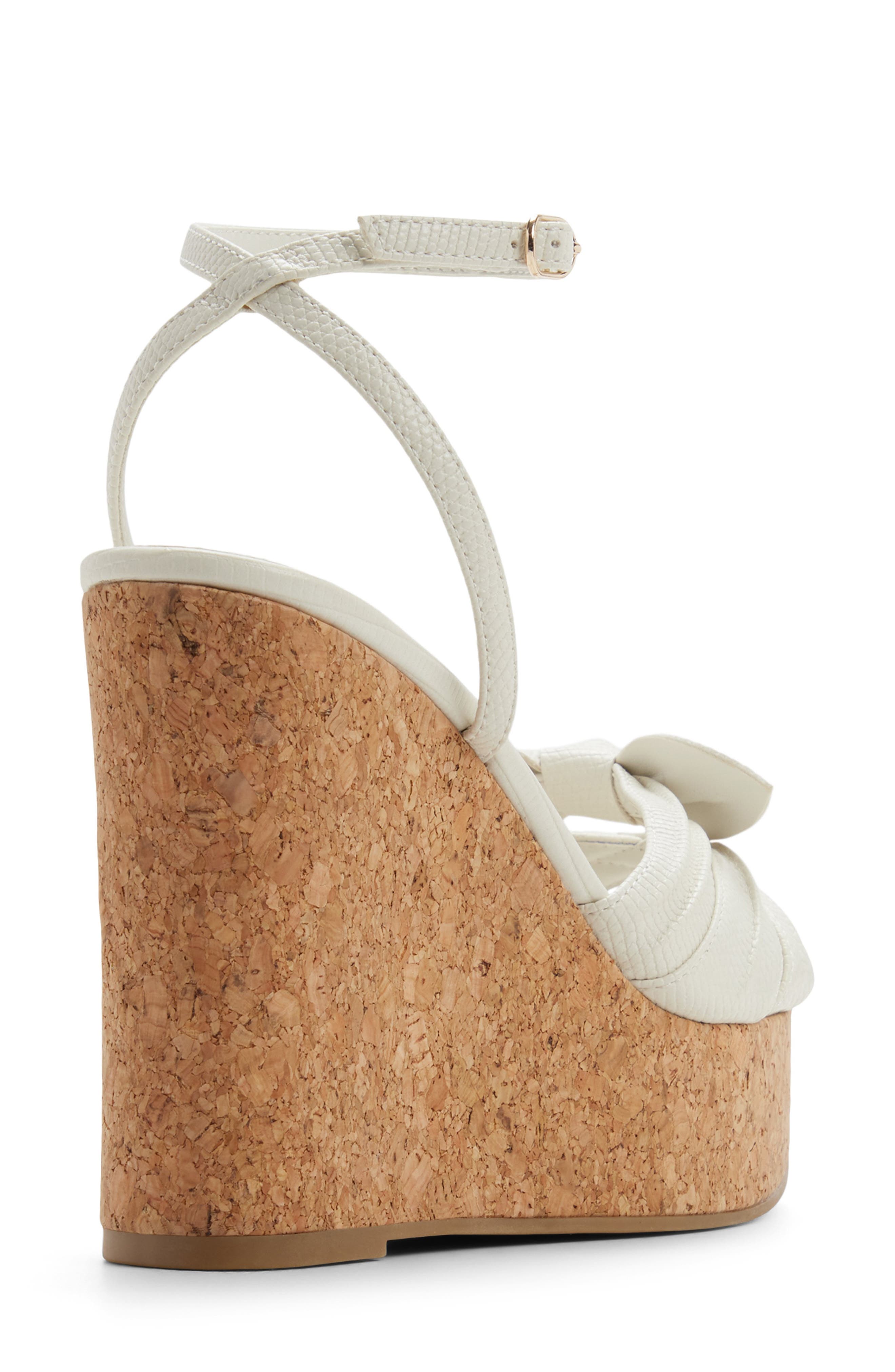 ALDO Tainah Ankle Strap Platform Wedge Sandal, Alternate, color, White/ Bone