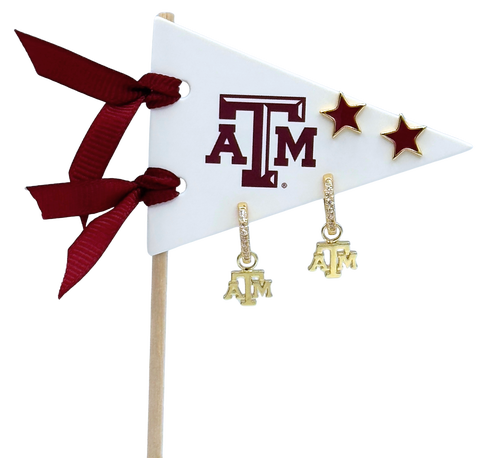 Texas A&M University  Pennant Pair Earring Set