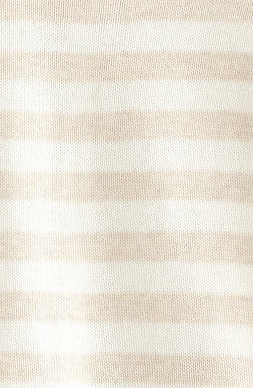 Nordstrom Stripe Short Sleeve Knit Henley & Shorts Set In Neutral