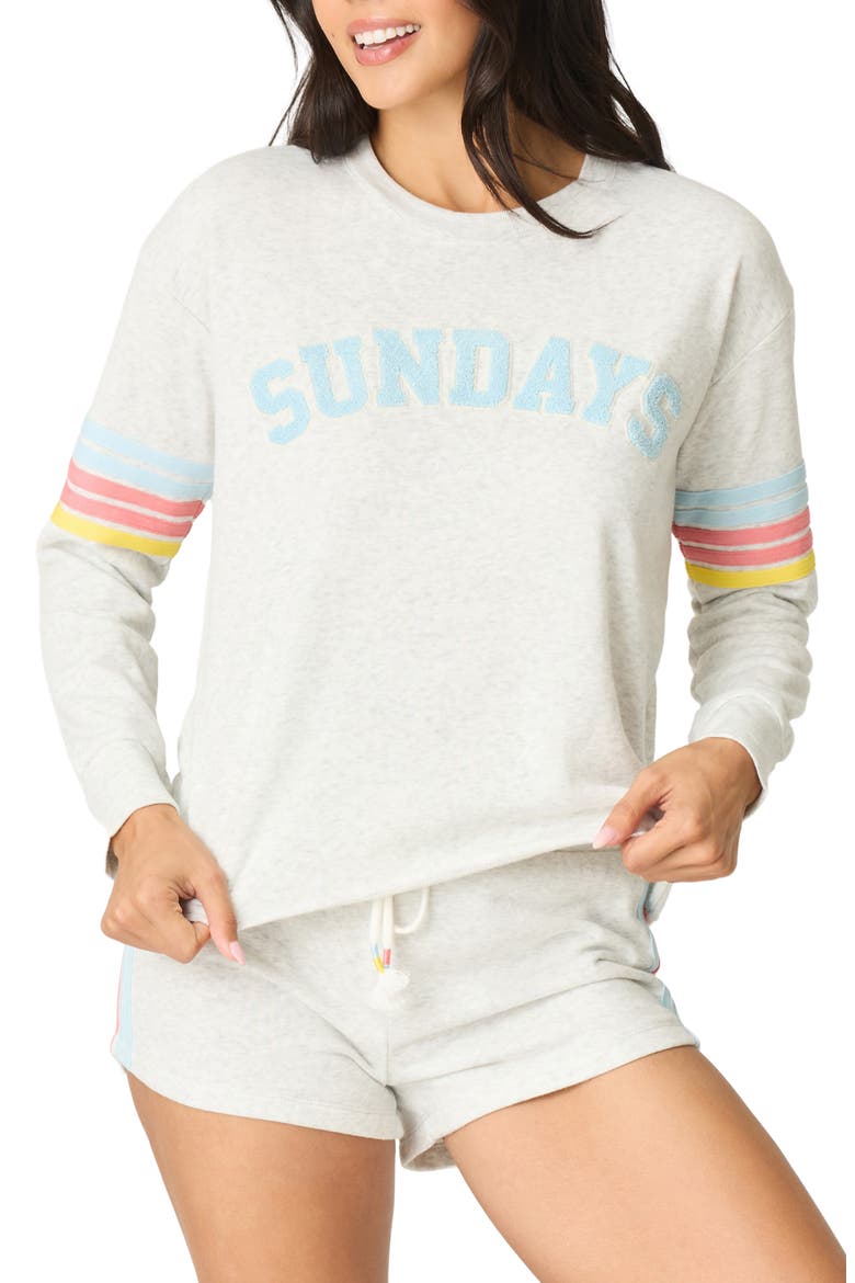 Sunday Funday Pajama Sweatshirt, Main, color, H CLOUD