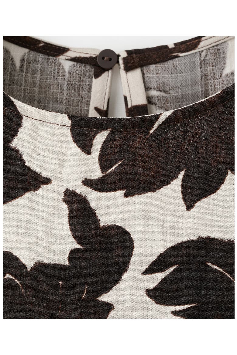 Floral Side Ruched Crop Top, Alternate, color, BROWN