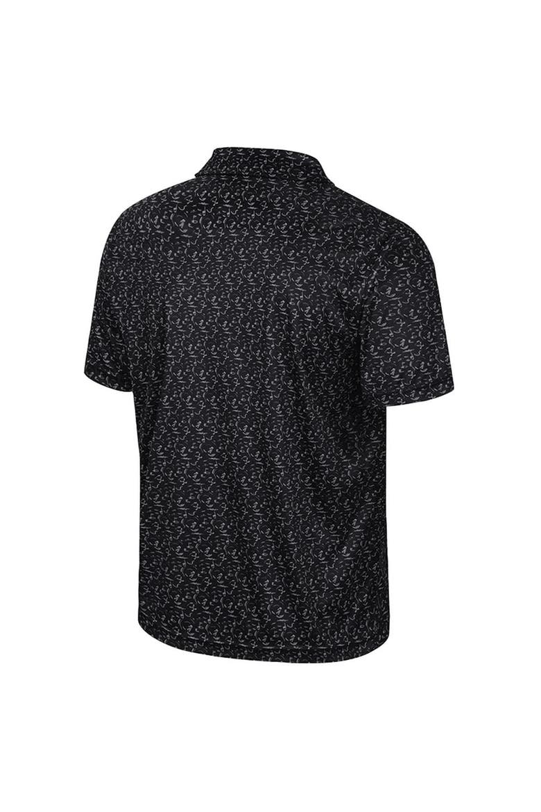 Men's Colosseum Black Colorado Buffaloes Sublimated Golf Polo, Alternate, color, Black