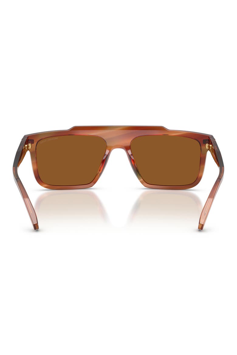 Boston 57mm Square Sunglasses, Alternate, color, BROWN HORN / AMBER MONO