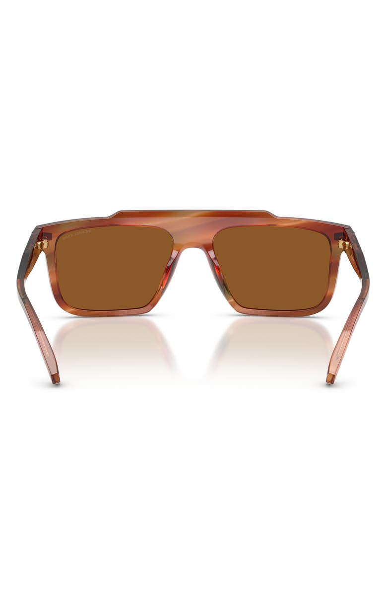 Michael Kors Boston 57mm Square Sunglasses, Alternate, color, Brown Horn / Amber Mono