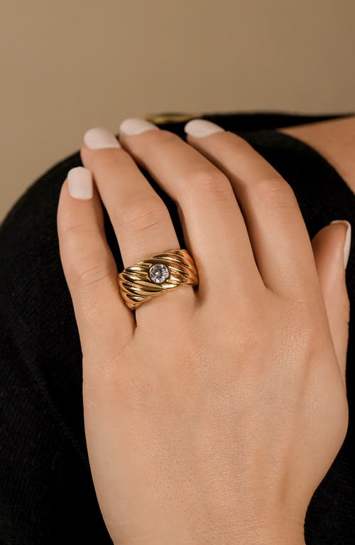Sterling Forever Blythe Cubic Zirconia Woven Band Ring