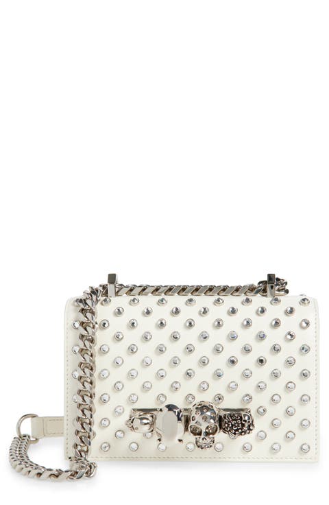 Mini Jeweled Studded Leather Shoulder Bag