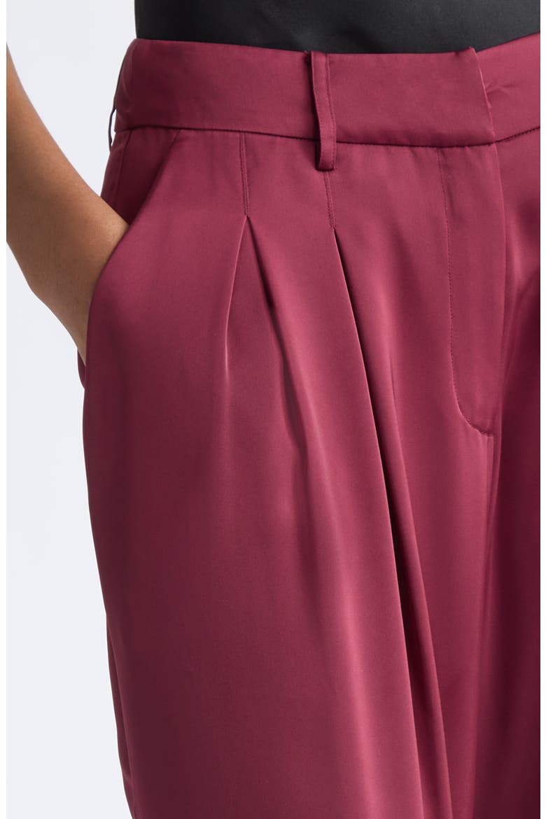 Oscar Pleated Pants, Alternate, color, CRANBERRY