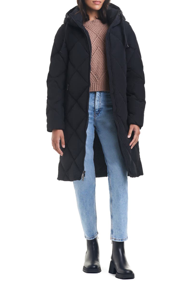 Sanctuary Longline Hooded Puffer Coat with Removable Sleeves, Alternate, color, 