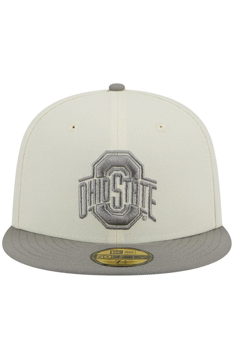 New Era Men's New Era Stone/Gray Ohio State Buckeyes Chrome & Concrete 59FIFTY Fitted Hat, Alternate, color, 