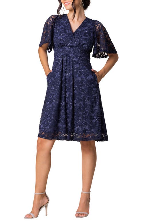 Kiyonna Starry Sequin Lace Cocktail Dress In Nocturnal Navy | ModeSens