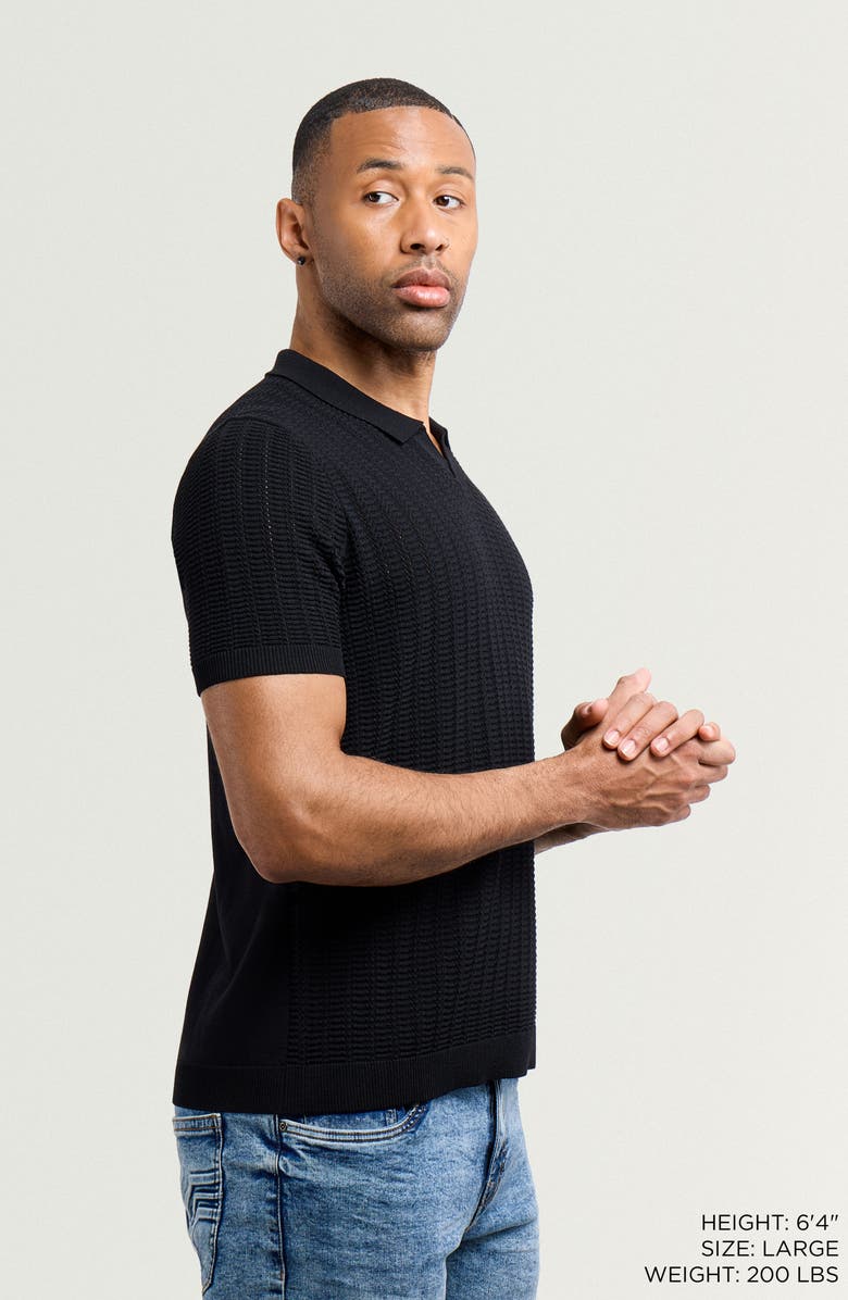 XRAY Johnny Collar Knit Polo, Alternate, color, Black