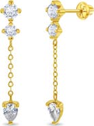 In Season Jewelry 14k Dangle CZ Girl Earrings