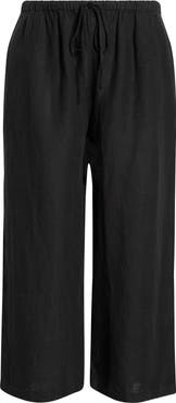 Caslon® Wide Leg Crop Linen Pants
