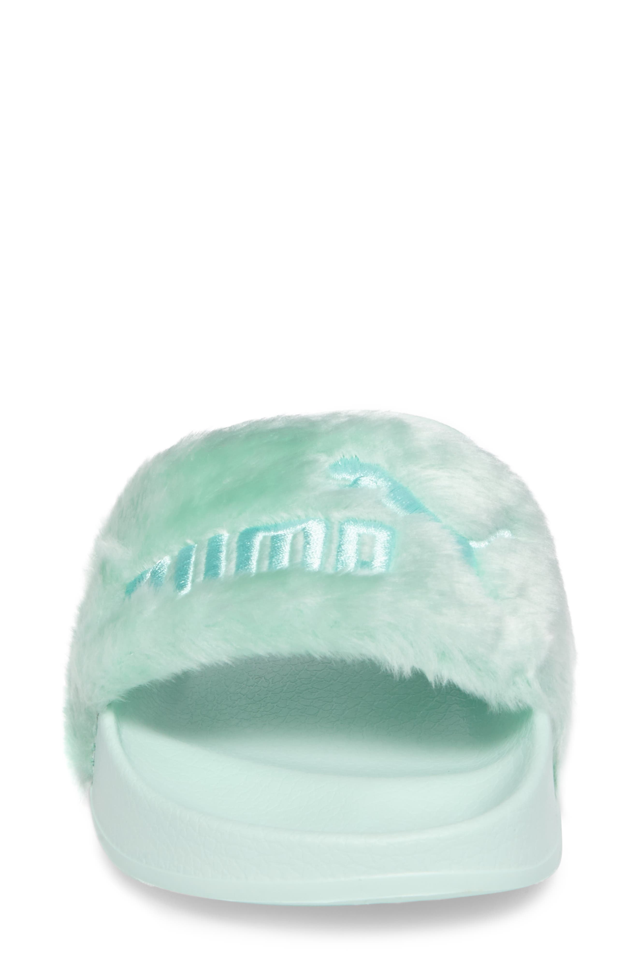 PUMA FENTY PUMA by Rihanna 'Leadcat Fenty' Faux Fur Slide Sandal, Alternate, color, 