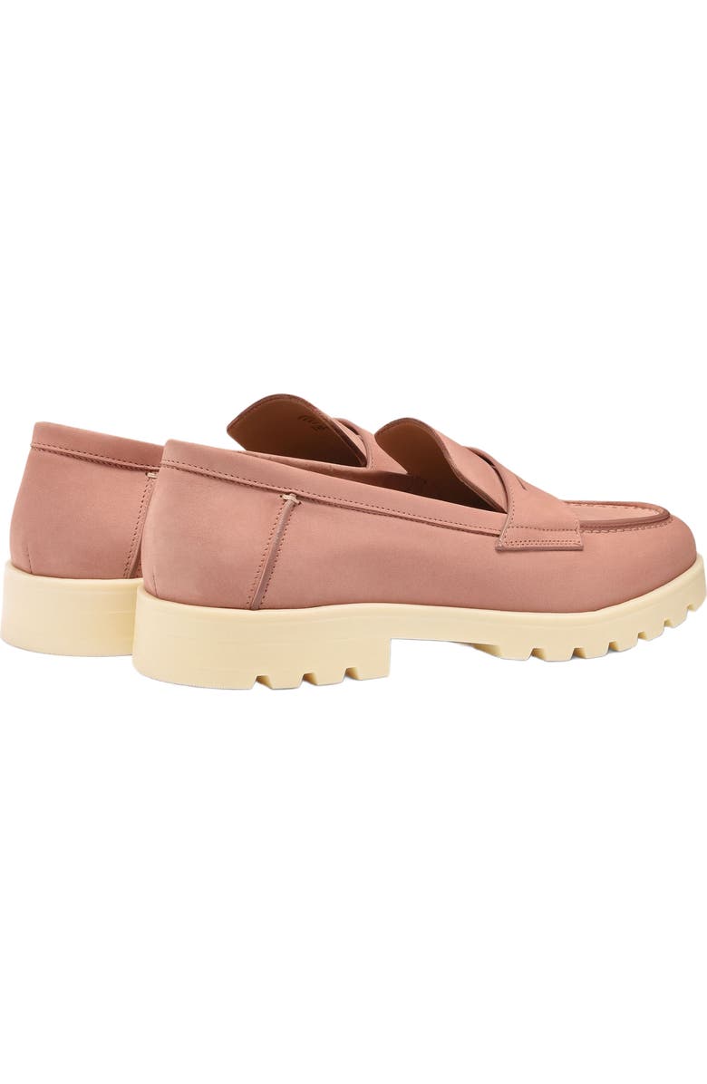 Santoni Women's nubuck penny loafer, Alternate, color, Pink