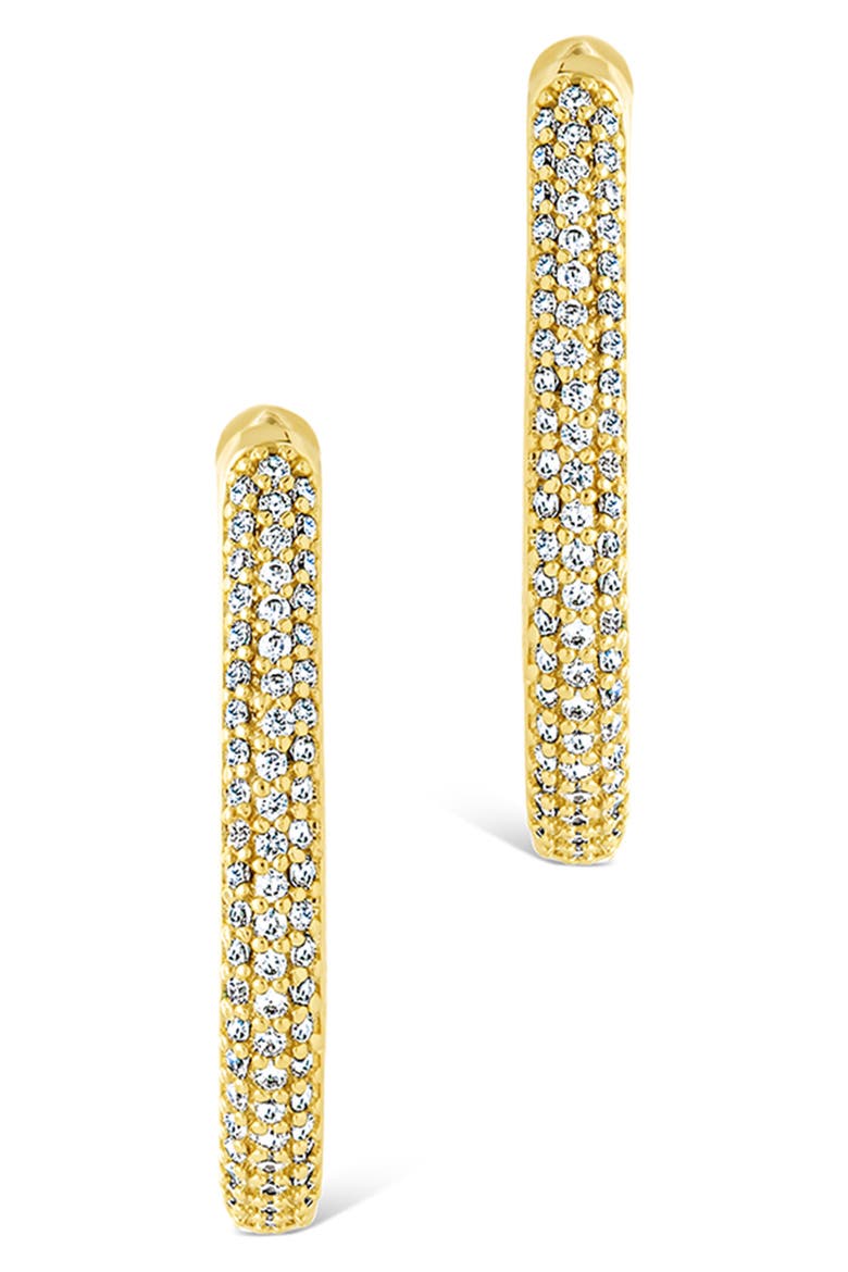 Mallory Pavè Cubic Zirconia Hoop Earrings, Alternate, color, GOLD