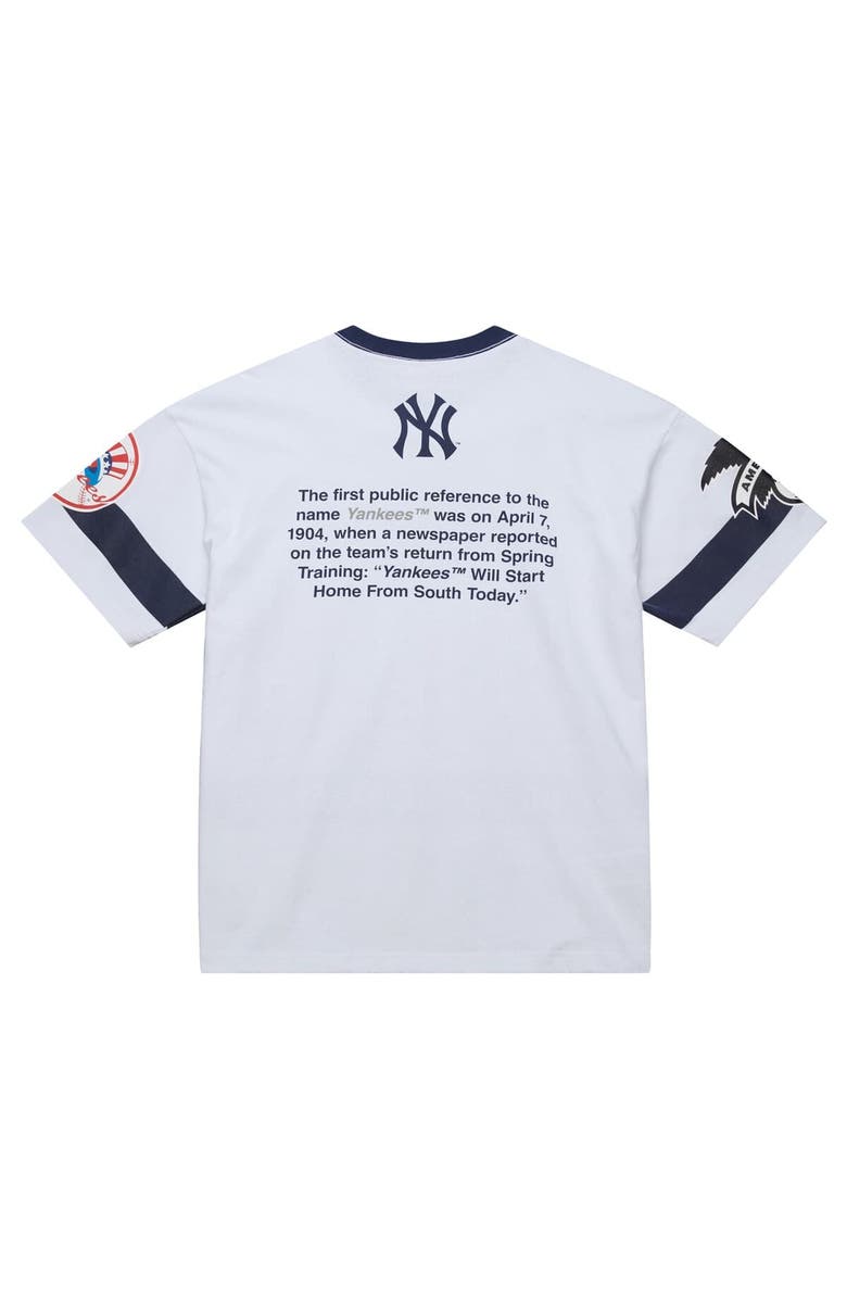 Mitchell & Ness Men's Mitchell & Ness White New York Yankees Cooperstown Collection Team Origins Premium T-Shirt, Alternate, color, 