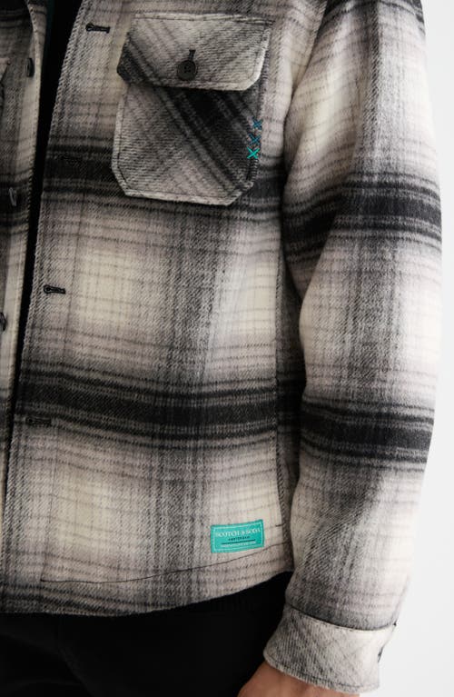 Scotch & Soda Check Overshirt In Gold