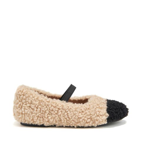 Celeste Faux Shearling Ballet Flats