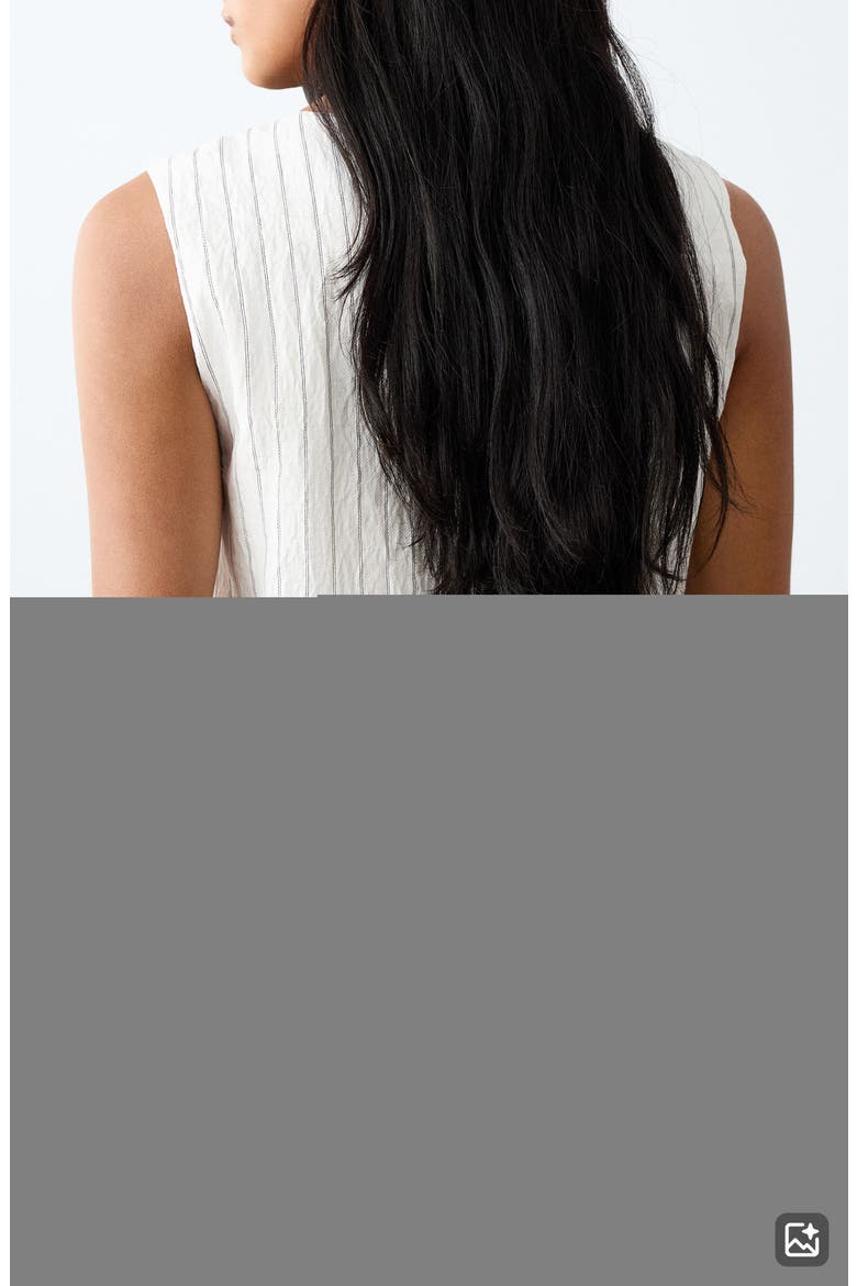 Striped Gilet with Tie Detail, Alternate, color, OFF WHITE