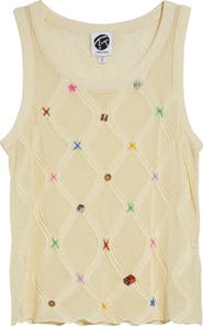 YanYan Cotton Lattice Stitch Sweater Tank