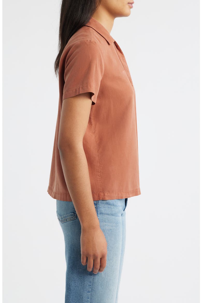 Flowy Button-Up Shirt, Alternate, color, TOPAZ HONEY