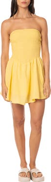 Maaji Sunbeam Glow Seraphina Cutout Strapless Cotton Mini Cover-Up Sundress