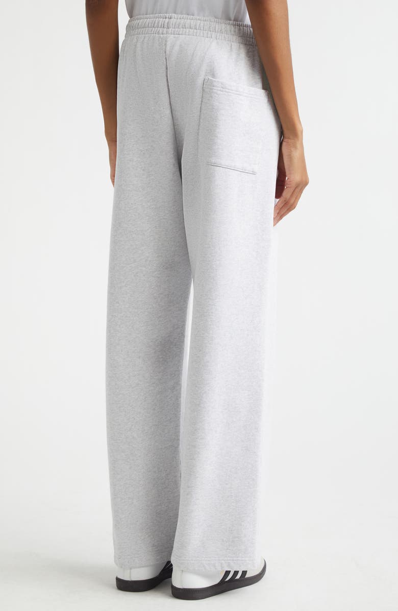 Sporty & Rich Nautical Embroidery Wide Leg Sweat Pants, Alternate, color, Heather Gray