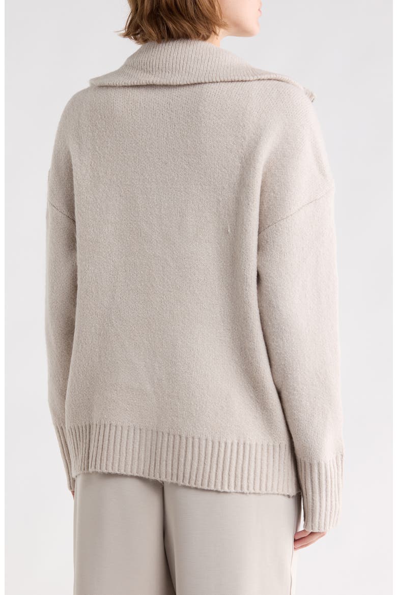 Maple Lane Full Zip Oversized Sweater Jacket, Alternate, color, NACREOUS CLOUD