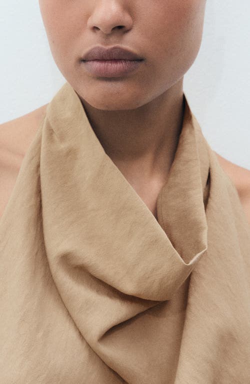 Mango Draped Halter Top In Brown