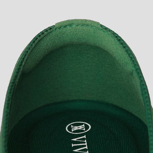 Vivaia Square-toe V-cut Flats In Forest Green
