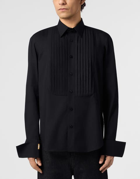Gold Cut Tuxedo Shirt Men