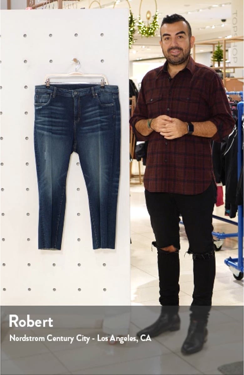 Kelsey High Waist Raw Hem Crop Kick Flare Jeans, sales video thumbnail