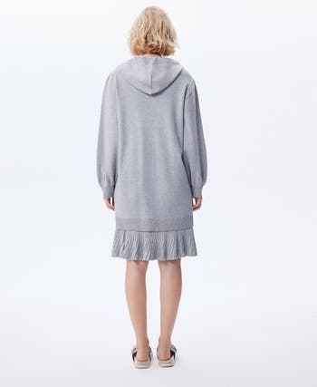 Nomia Pleated Hem Hoodie Dress
