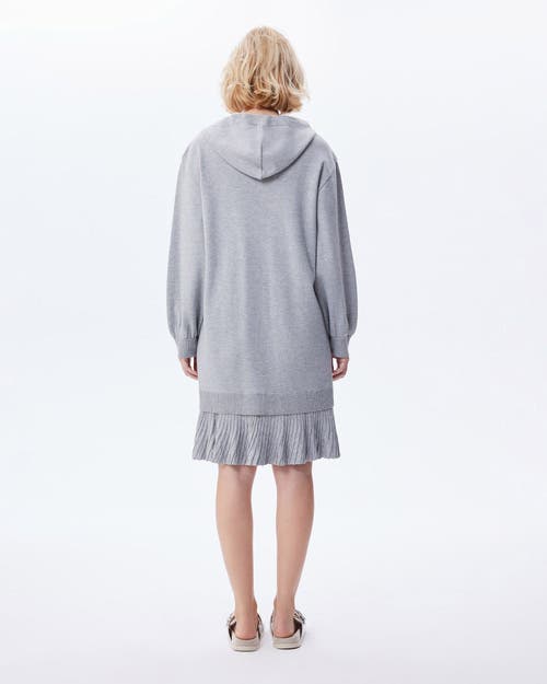 Theo The Label Women's Grey Nomia Pleated Hem Hoodie Dress In Heather Grey