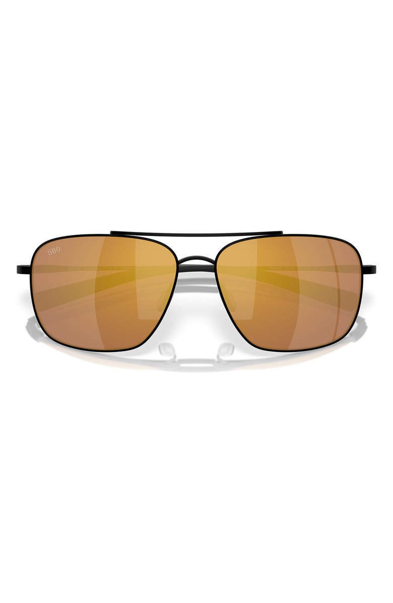 Costa Del Mar Canaveral 59mm Sunglasses, Alternate, color, Satin Black / Gold Mirror 580G