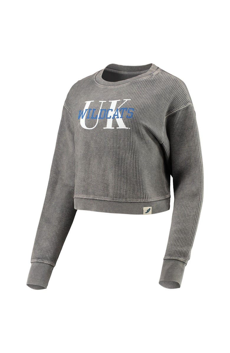 LEAGUE COLLEGIATE WEAR Women's League Collegiate Wear Graphite Kentucky Wildcats Classic Corded Timber Crop Pullover Sweatshirt, Alternate, color, 