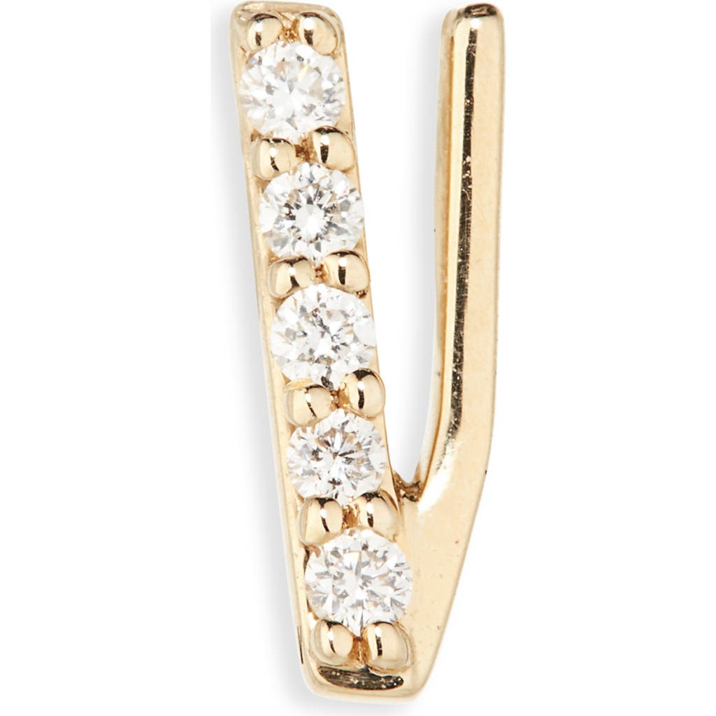 Lana 14k Gold Diamond Initial Single Stud Earring In Gold