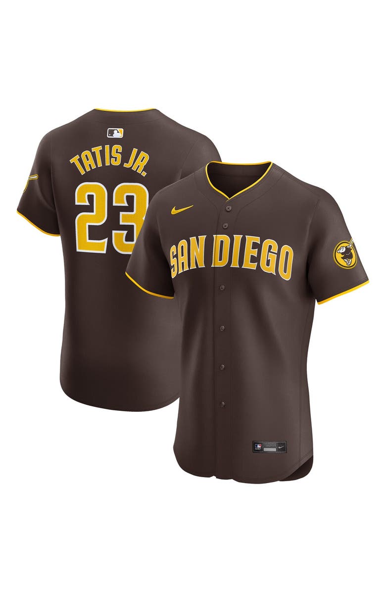Nike Men's Nike Fernando Tatis Jr. Brown San Diego Padres Road Elite Player Jersey, Main, color, 