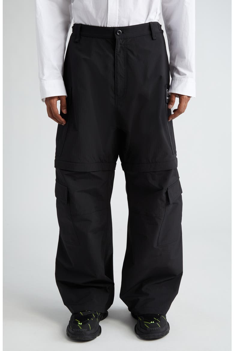 Light Zip-Off Ripstop Cargo Pants, Main, color, BLACK