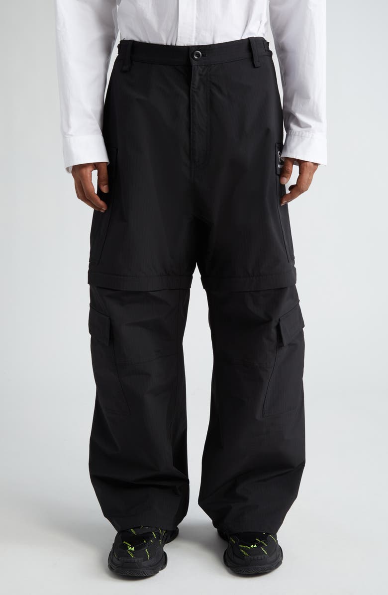 Balenciaga Light Zip-Off Ripstop Cargo Pants, Main, color, 