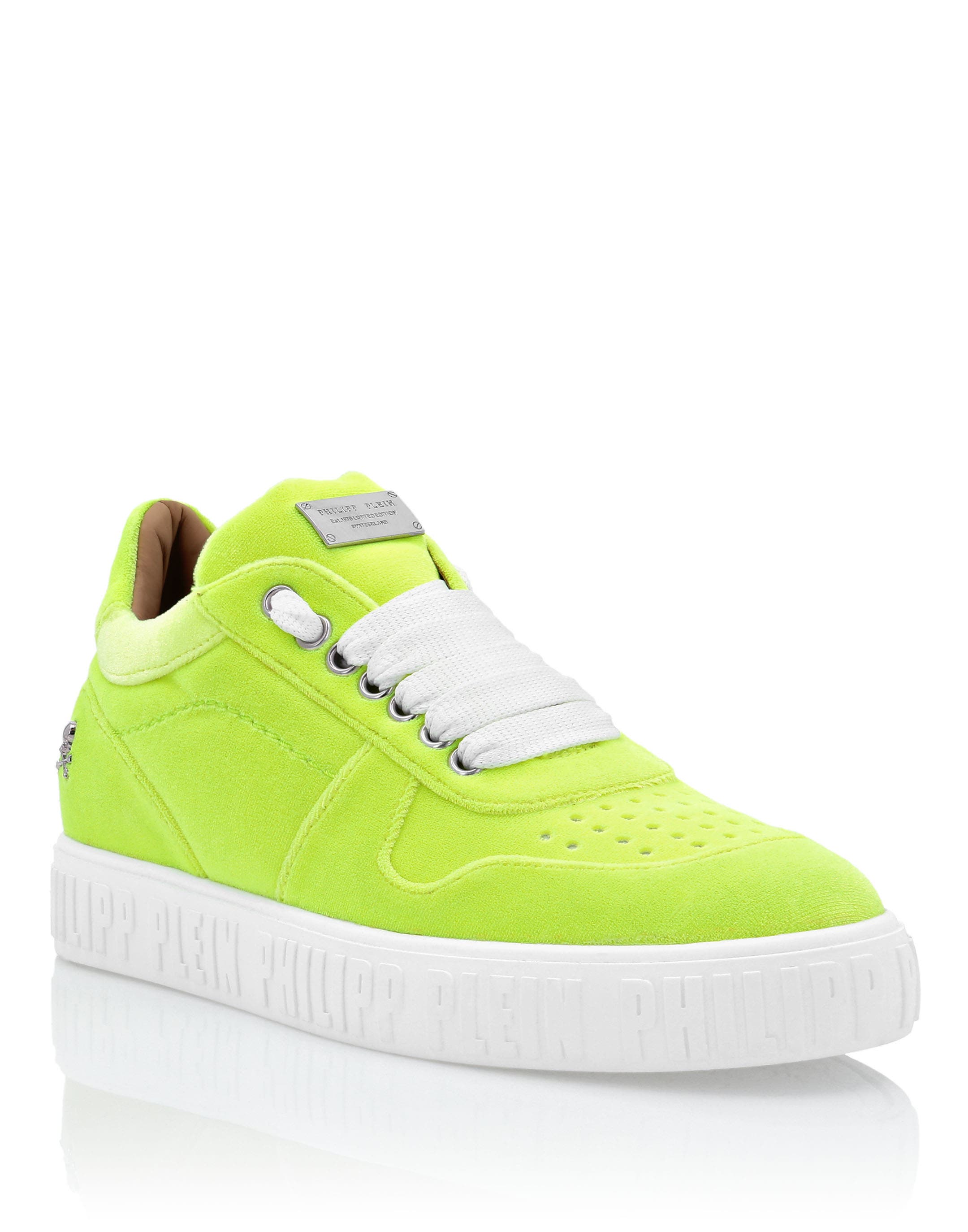 Velvet Lo-Top Sneakers King Power Women, Main, color, yellowfluo