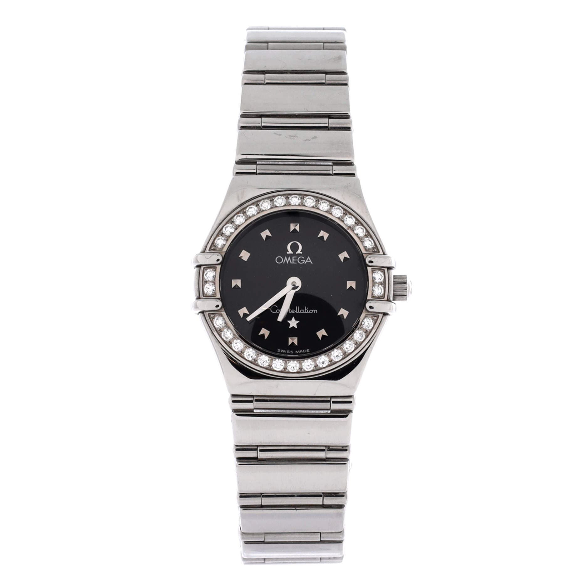Pre-Owned Omega Constellation Quartz Watch Stainless Steel with Diamond ...