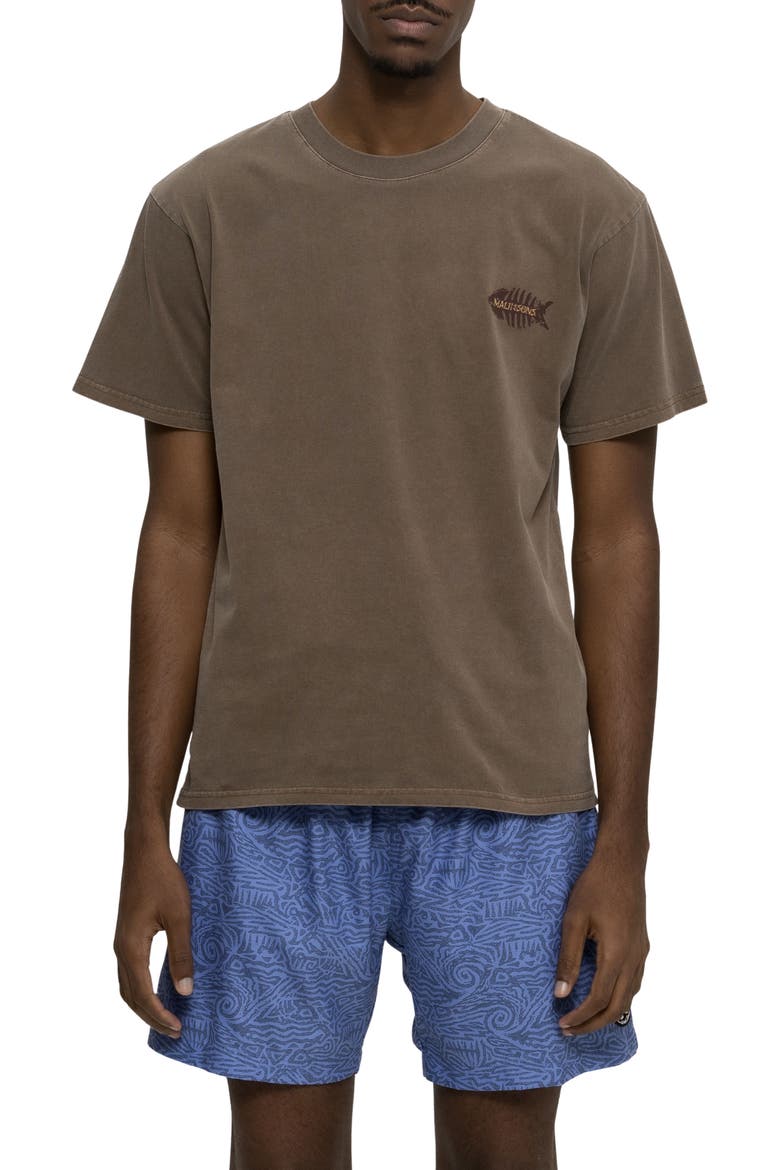 Sultan Sea Pigment Dye Graphic T-Shirt, Main, color, BROWN