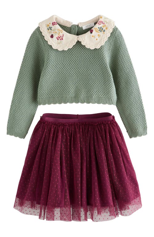 Next Kids' Stripe Sweater & Tutu Skirt Set In Multi