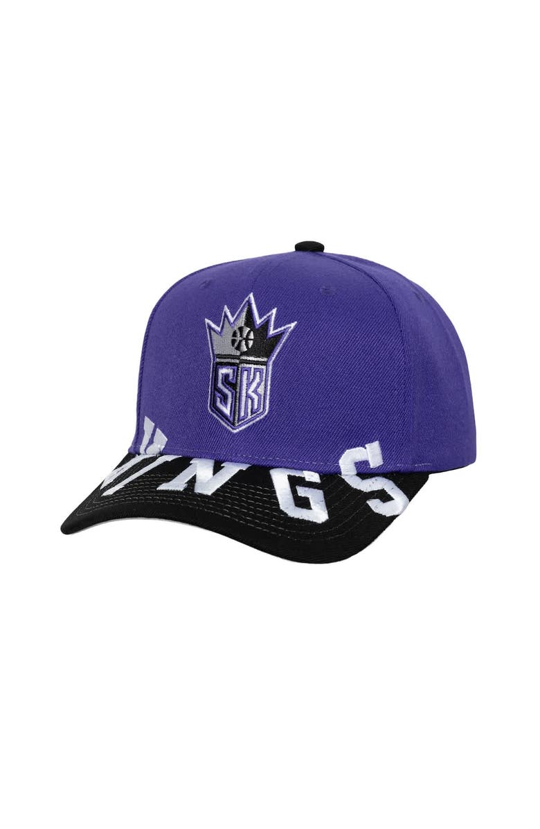 Mitchell & Ness Men's Mitchell & Ness Purple/Black Sacramento Kings Underarch Two-Tone Pro Crown Snapback Hat, Main, color, Purple